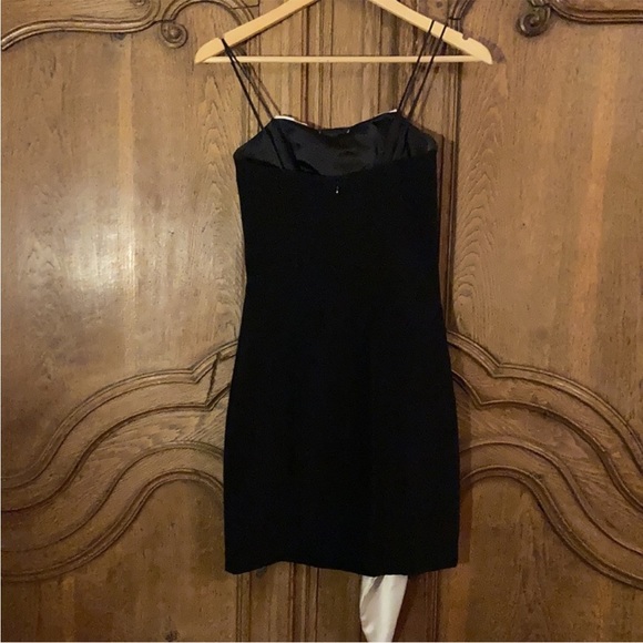 ABS Allen Schwartz Black Satin Strapless Dress - Picture 3 of 11